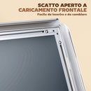 Espositore per Poster A3 Altezza e Inclinazione Regolabili Acciaio e Alluminio Argento   