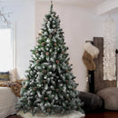 Albero di Natale Innevato Marilleva 210 cm 1098 Rami Super Folto con Pigne