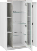 Vetrina 3 Ante 80x38x120,5 cm Coro Bianco/Cemento  