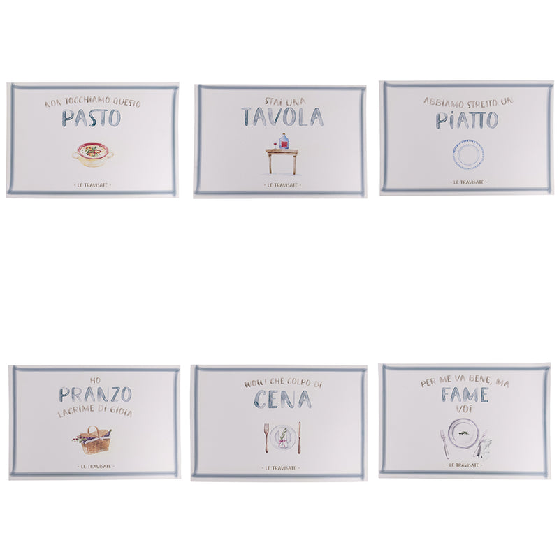 Set 6 Tovagliette 45x30 cm in Eva VdE Tivoli 1996 Le Travisate Bianco