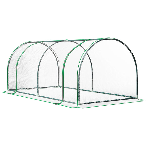 sconto Serra da Giardino a Tunnel 200x100x80 cm In Acciaio e PVC Trasparente e Verde