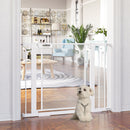 Cancellino per Cani Estensibile a Pressione 75-103 cm con Chiusura Automatica in Acciaio e ABS Bianco