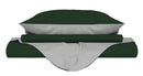 Copripiumino Matrimoniale con Sacco e Federe Double Face Verde Oliva/Grigio Chiaro