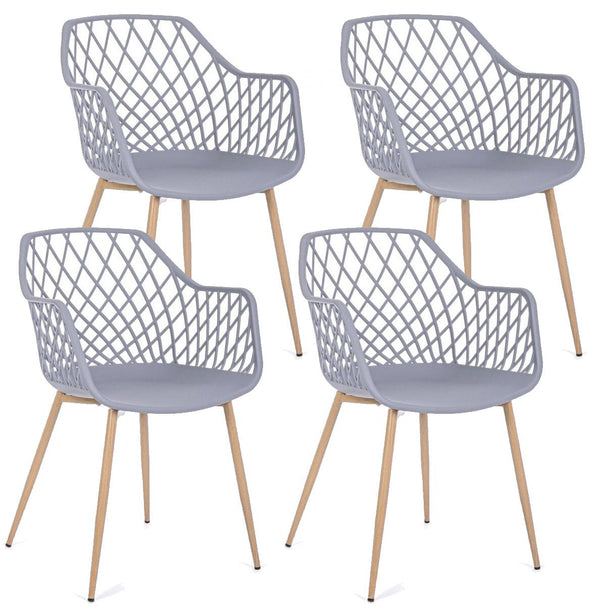 Set mit 4 Stühlen 58 x 54 x 85,5 cm aus grauem Kunststoff acquista