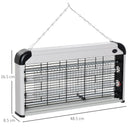 Zanzariera Elettrica 2 Lampade LED 15W Grigio