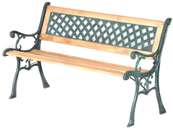 acquista Gartenbank 2 Sitze aus natürlichem Taddei-Holz aus Gusseisen