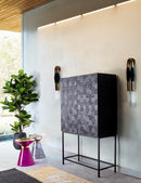 Tavolino Meriel con Vetro Lilac D36 in Vetro