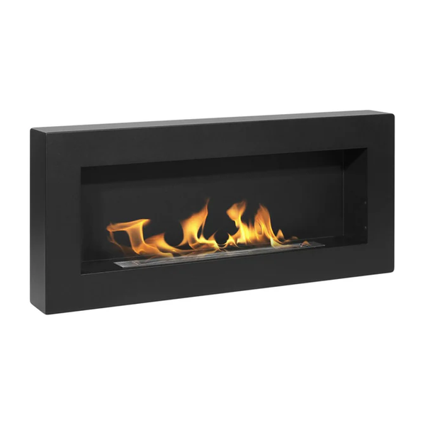 Bioethanol Wandkamin 90x12x40 cm in schwarzem Edelstahl acquista