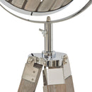Lampada da Terra Tripode in Legno di Pino e Acciaio  