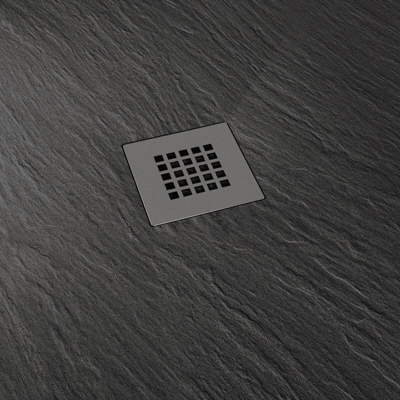 Piatto Doccia in Pietra  Pedrinelli Ardesia Stone Side Grigio Scuro Varie Misure