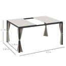 Pergola da Giardino 3x3m con Tende in Alluminio e Acciaio Beige