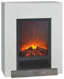 Camino Elettrico da Pavimento Effetto Fiamma 1200W Ruby Fires Hamar Elski Bianco