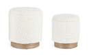 Set 2 Pouf Contenitore Zoya in Bouclè