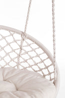 Amaca Sedia Sospesa da Giardino Ø80x130 cm in Poli-Cotone Javier Bianco