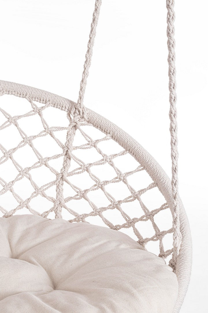 Amaca Sedia Sospesa da Giardino Ø80x130 cm in Poli-Cotone Javier Bianco