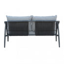 Set Salotto da Giardino Divano 2 Poltrone e Tavolino con Cuscini in Alluminio Grigio scuro