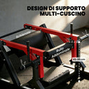 Macchina per Hip Thrust 194x130x72 cm con Pedana Regolabile Capacità 270 kg e Porta Pesi in Acciaio e PU Rosso      