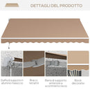 Tenda da Sole per Esterno 350x250 cm Avvolgibile a Bracci con Apertura a Manovella Marrone      