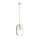 Lampada pendente Modern in Metallo Avola Bianco con Oro