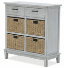 Mobile 2 Cassetti 4 Ceste 73,5x32x78 cm in Legno Soriani Grigio Anticato