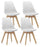 Set mit 4 Stühlen 48,5 x 47 x 81,5 cm in weißem Kunstleder