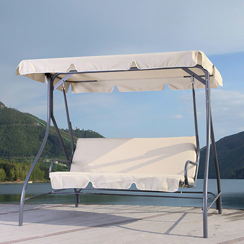 Dondolo Altalena Sofa 3 Posti Struttura in Acciaio 185X120X160Cm per Giardino Arredo Esterno