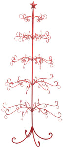 Albero di Natale in Metallo Ø70x154cm Rosso