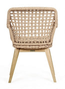 Set 2 Sedie 46x46x82h cm con Braccioli e Cuscini Madison Naturale