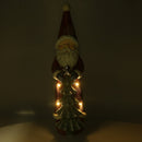 Pupazzo Babbo Natale in Resina con Led con albero rosso cm 18x19xh66