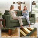 Divano 2 Posti 170x80x82 cm con Seduta Ampia e Profonda e Braccioli Larghi in Velluto a Coste Verde      