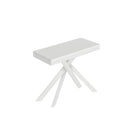 Consolle Allungabile 90-196x40x77 cm Saki Small Evolution Bianco Frassino Gambe Bianche 