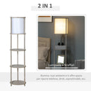 Lampada da Terra 3 Ripiani 35x35x154 cm E27 in Legno e PVC