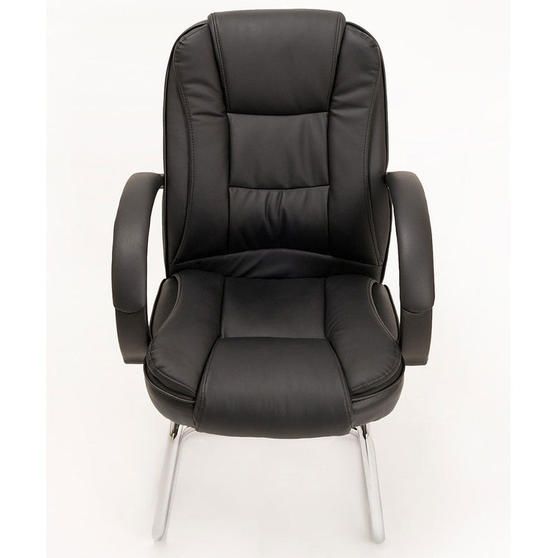 Coppia di Sedie Poltroncine Visitatore in Similpelle da Ufficio Bozzini Smoke Nero