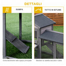 Conigliera da Esterno 147x54x84 cm in Legno Grigio