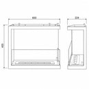 Camino a Bioetanolo da Incasso ad Angolo 60x22,4x45 cm Sutri Lato Destro Struttura in Acciaio Nero