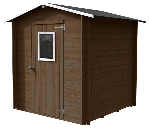 Gartenbox aus Holz, Gerätehalter 198 x 198 x 228 cm mit Tür und Fenster Ecla Regis Nussbaum acquista