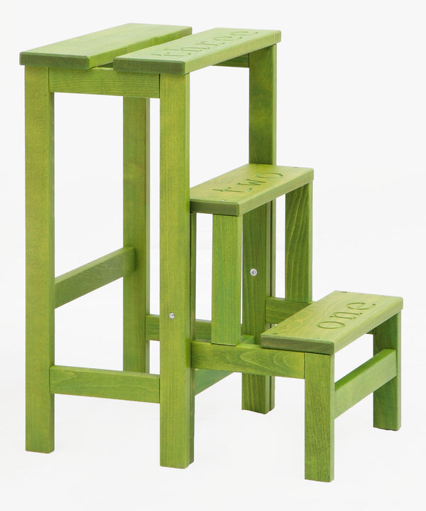 Leiterhocker 60 x 40 x 46 cm aus säuregrünem Holz prezzo