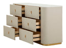 Comò Beauty 140x45x76 cm in Pino e MDF e Metallo      
