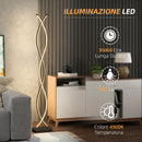 Lampada da Terra LED a Doppia Spirale 25x20x144 cm con Luminosità Regolabile Interruttore a Pedale Nero      