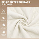 Set 2 Sgabelli da Bar 47x52x86-108A cm con Schienale Girevoli e Regolabili in Finta Pelle Bianco      