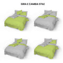 Copripiumino con Sacco e Federe Doubleface Verde Acido\/Grigio Chiaro Varie Misure