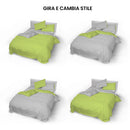 Copripiumino con Sacco e Federe Doubleface Verde Acido\/Grigio Chiaro Varie Misure