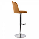 Set 2 Sgabelli 38x38x60/80 cm in Velluto Base Cromata Cammello