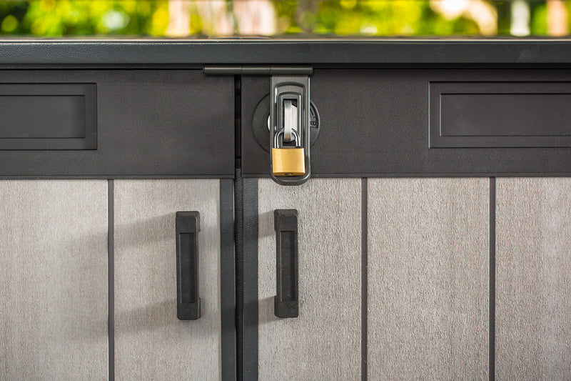 Armadio Porta Attrezzi da Giardino 190,5x132,5x109,3 cm in Resina Keter Grande Store Grigio