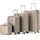 Set 4 Valigie Rigide Trolley Bagaglio con Beauty Case da Viaggio Easy Roll Champagne