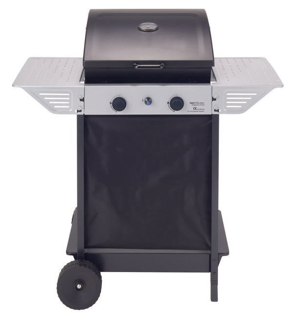 sconto Barbecue a Gas GPL 2 Bruciatori 2 Ripiani Laterali Nero