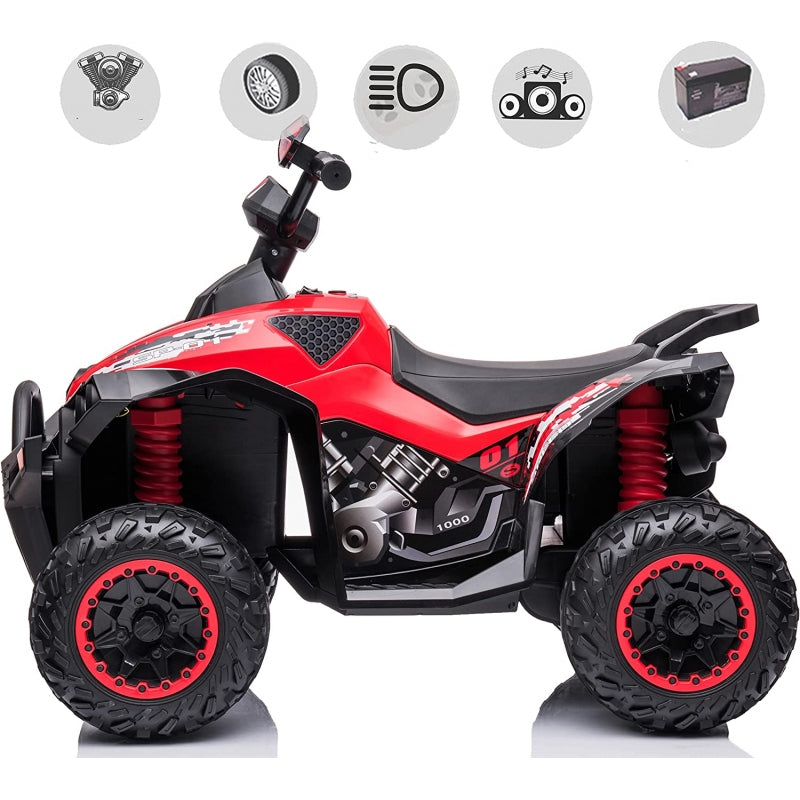 Quad Elettrico per Bambini 12V ATV Speed Rosso