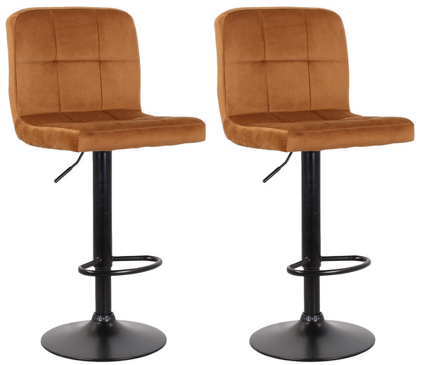 Set 2 Hocker 44x38x63/82 cm in Samt mit karamellschwarzer Basis acquista