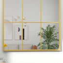 Specchio da Parete ad Arco 91x2x60 cm Stile Moderno in Vetro e Metallo Oro  