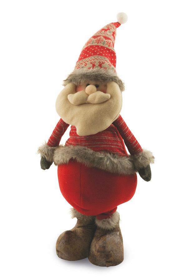 online Weihnachtsmann Puppe aus Stoff Beine ausziehbar H90 cm Soriani